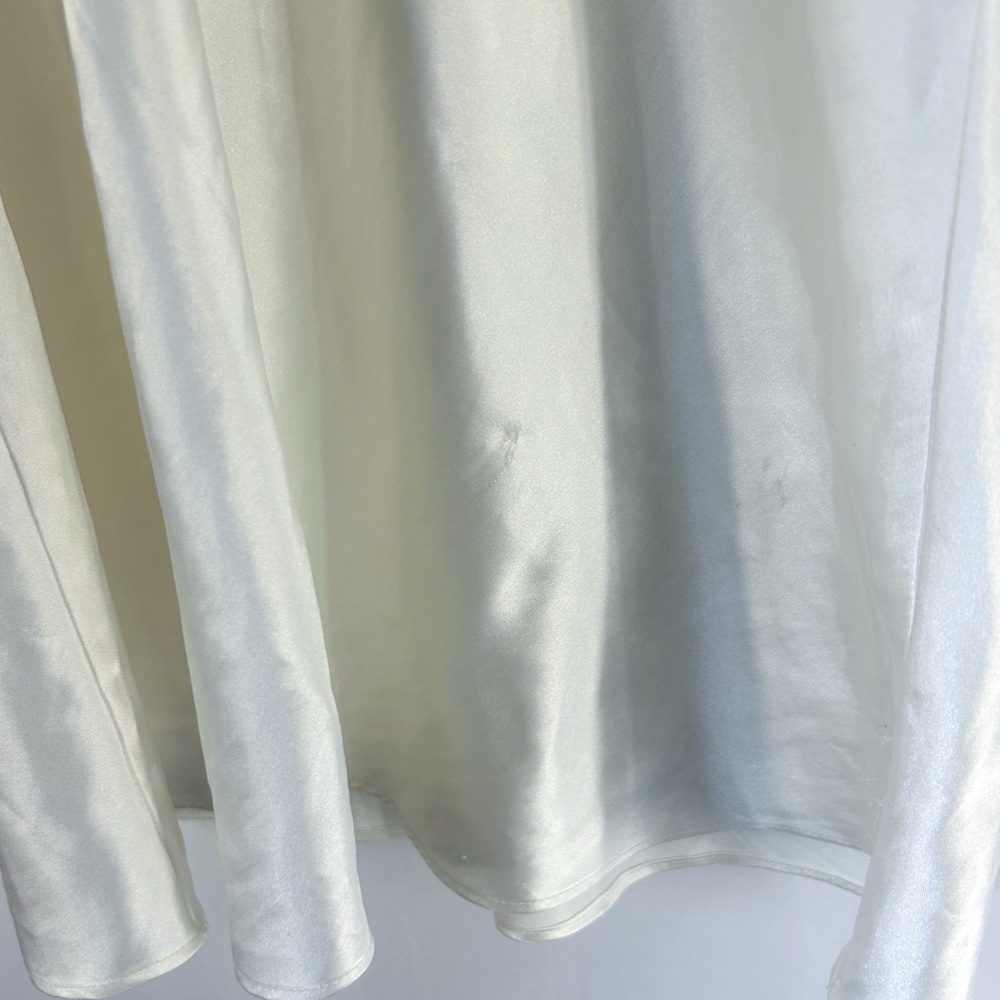 Vintage California Dynasty Ivory Satin Floral Embroidered Mini Slip Dress Med - Picture 4 of 7